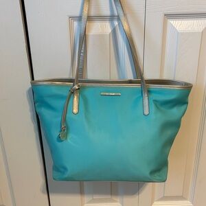 Vintage Brahmin Avenue Nylon Tote Bag-Stained around pocket and zipper